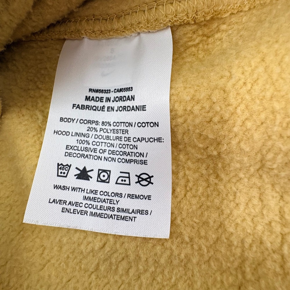 Nike Hoodie Mens Mustard Yellow Pullover Sweatshirt Logo Embroidered Casual - Picture 9 of 12